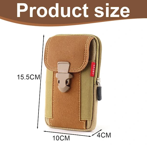 Canvas Mobile Phone Bag Durable Belt Vertical Mobile Phone Case