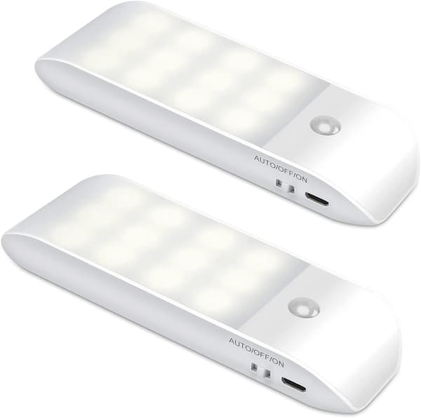 Uppladdningsbar LED infraröd Human Body Sensing Lampa Sovrumsskåp