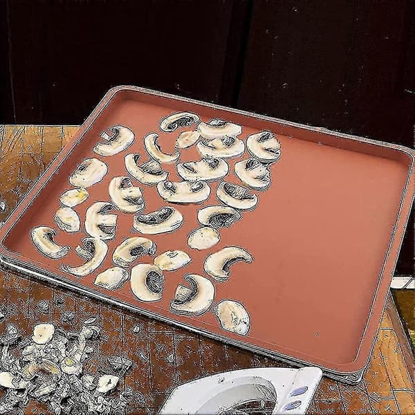 4 stk. Silikone Dehydrator Måtter Med Kant - Kompatible Silikoneark, Nonstick Silikonebakke