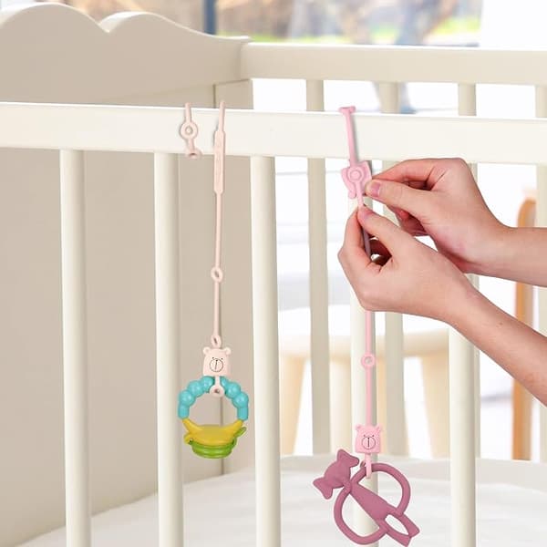 Silikon strekkbar sikkerhetsstropp, 2 stk justerbar babylekestropp for