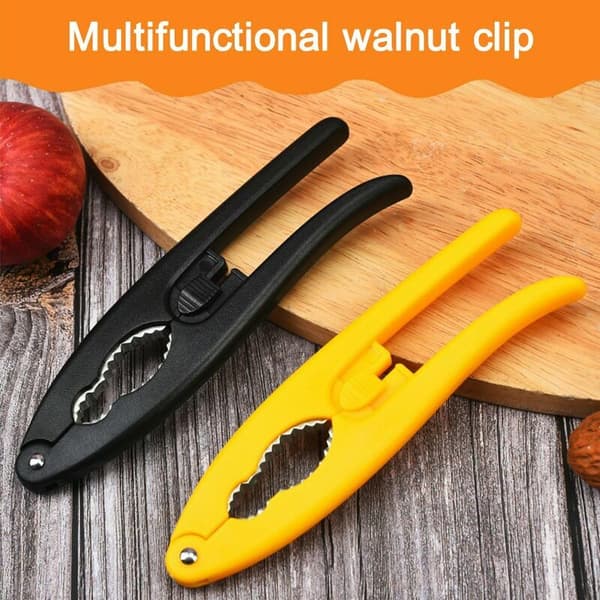 Nutcracker Parts Walnut Cracker Nut Shell Seafood Nutcracker Tool Robust Shell with Non-Slip Handle Yellow