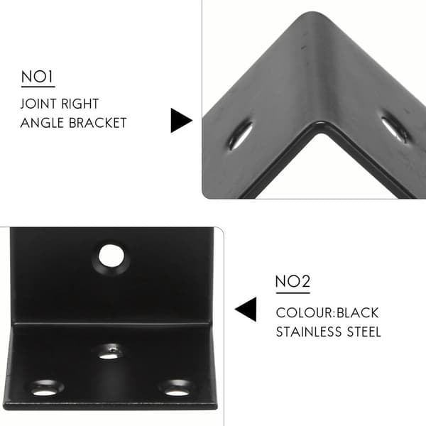 Stainless Steel Shelf, Plain Right Angle Bracket, Heavy Duty Metal L-Shaped Corner Shelf Bracket (16-Pack)