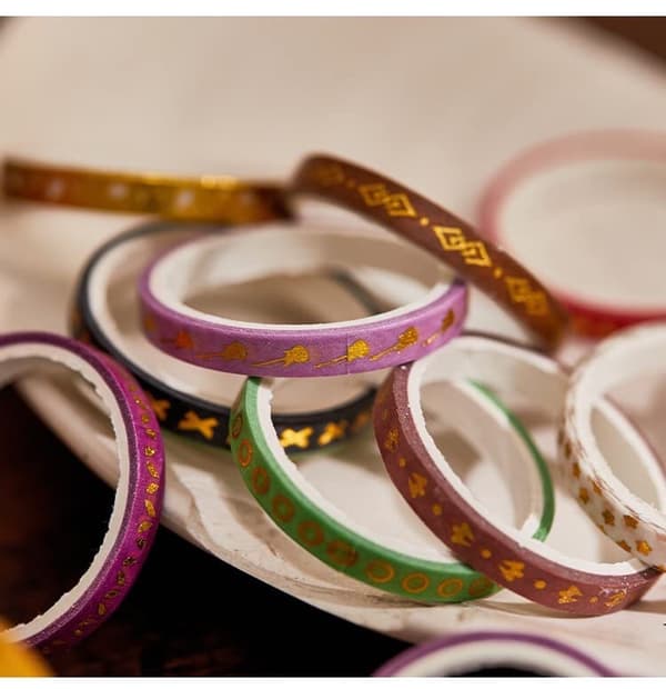 Smal Guldfarvet Washi Tape Sæt Basic Folietryk Dekorative Maskeringstape til Kunst, DIY Håndværk (Interstellært Rum)