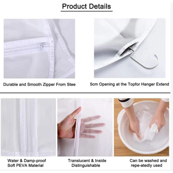 12-pack Jackskydd Vattentätt Klädskydd PEVA Skydd 60*100cm/60*_tfrf