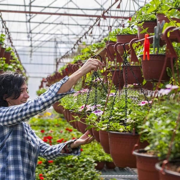 Hængende kæder, planteophæng, sort marmortilbehør til haven, erstatningskæder til blomsterpotter, blikkæder med kroge
