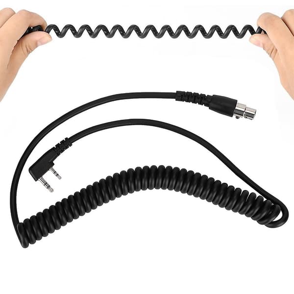 2-bens til 5-bens spiralkabel til Kenwood/hyt/baofeng/relm tovejsradio og headset