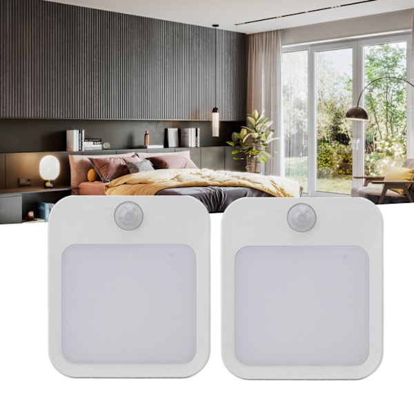 2-pack Motion Sensor Night Lights, Mini Warm White LED Night Light with Adjustable Brightness, EU Plug 110-220V-FX-