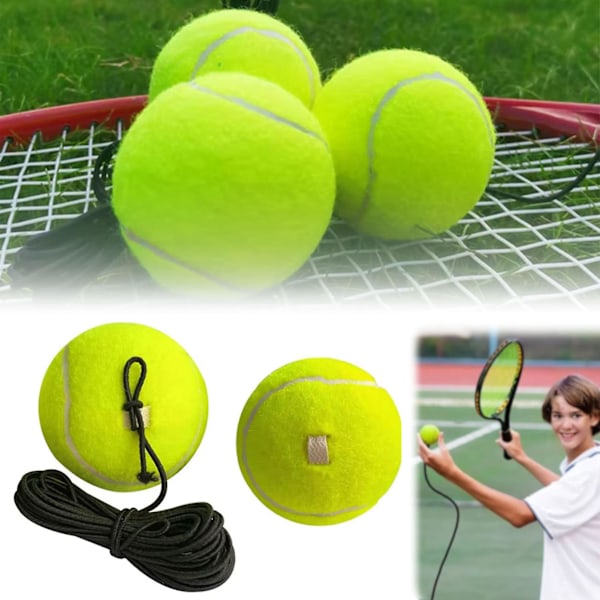 Tennisboll med Snöre för Tennistränare Träning Hög Elasticitet Träningsboll för Självstudier Tennisträning 3pcs