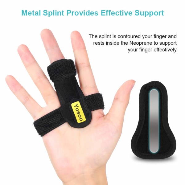 Handledsstöd, handledsstöd karpal tunnel, justerbar handledsstabilisator med avtagbar metallskena fingerskena mellanfinger svart