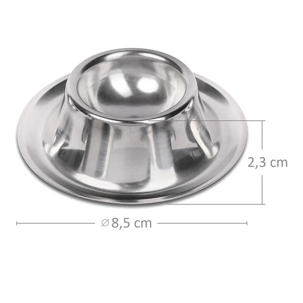 Schramm® 6-delte æggebægre i rustfrit stål ca. 8,5 cm x 2,3 cm æggeholder poleret stabelbart æggebæger æggestativ stativ