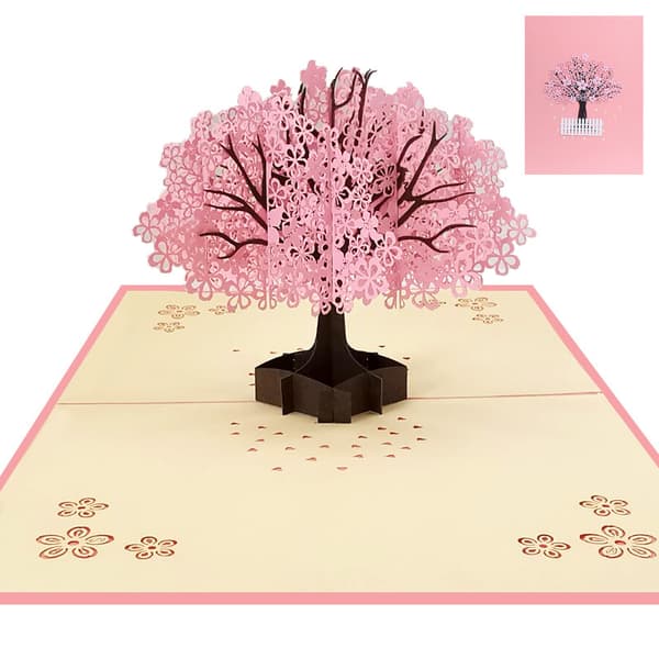 Pop Up 3D-kort, bursdagshilsen bryllupsinvitasjon 3D Sakura T