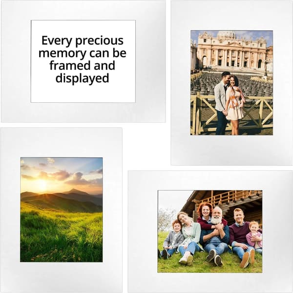 Mat Boards 10-pack Double Mat for 8x10 Photos and Frames, White 12x16 Inches