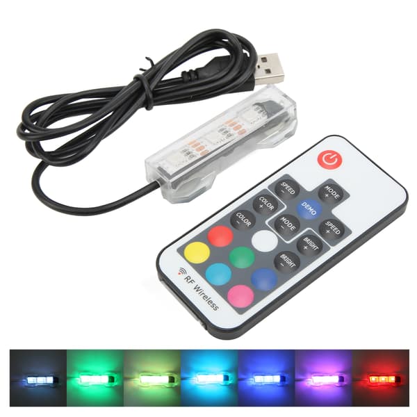 LED Aquarium Lamp Micro Landscape Aquarium Remote Control Lamp for Medium Small Aquariums with Hexagonal Square Blocks Black Line