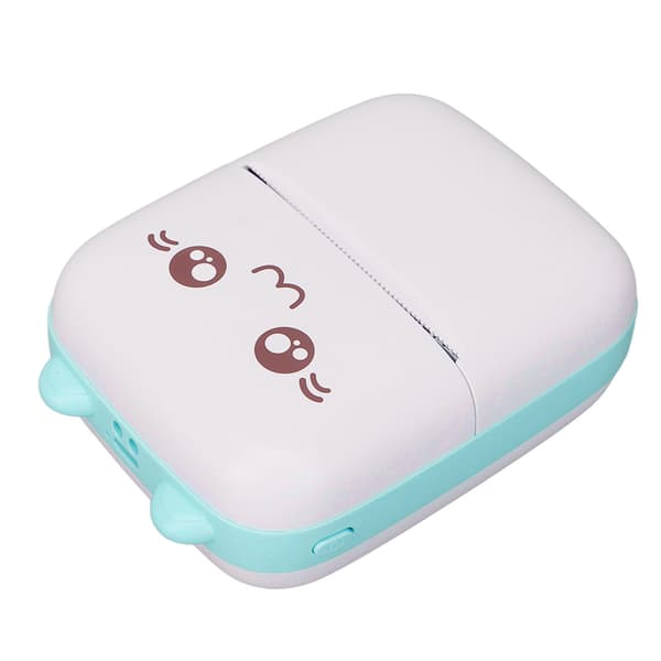 Mini Printer Portable Pocket Mini Printer Wireless Self-Adhesive Thermal Printer for Photo Pictures Office Receipt Label Note Blue
