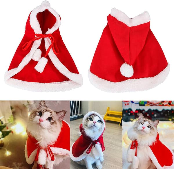Julekæledyrstøj (S) til hund kat juleferiekostume C