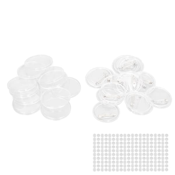 100 Sets Blank Badge Kit 25mm Transparent Durable Exquisite Workmanship Button Badge Machine for DIY Crafts