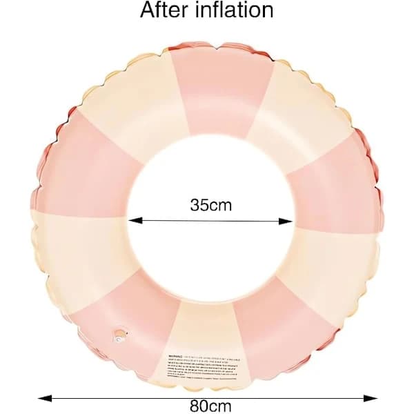 Oppustelig Pool Float Ring til Voksne - Retro Prikket PVC Rosarød 120cm[YJD]