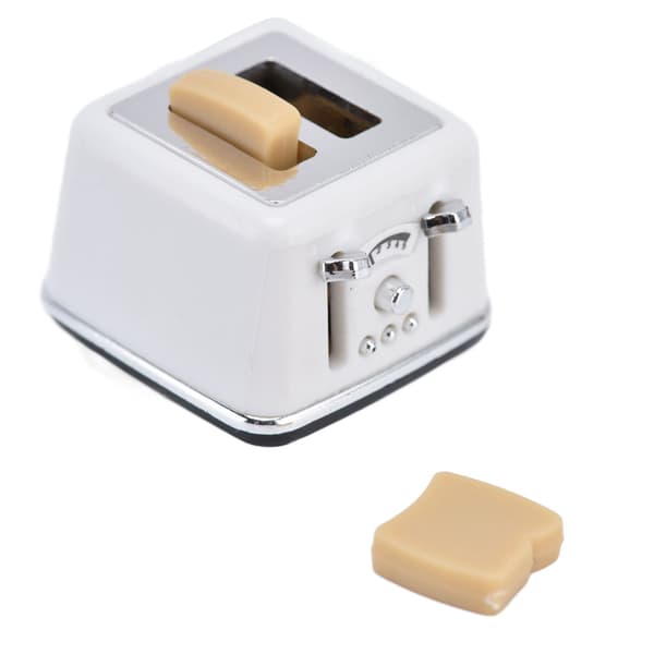 Mini Toaster 1:12 Miniature Scene Vivid Delicate Bread Machine Model for Over 3 Years Old