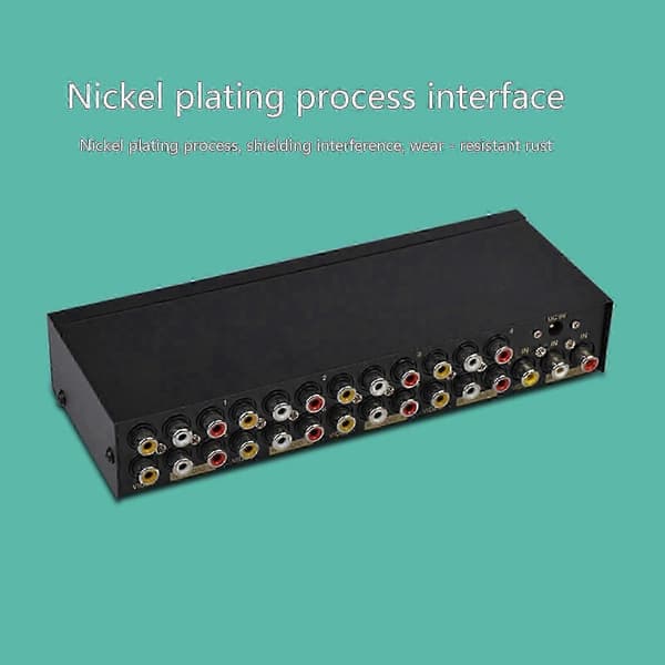 8-vejs komposit RCA AV-splitter 1x8 video 1 ind 8 ud splitterdistributør HDTV[DB]