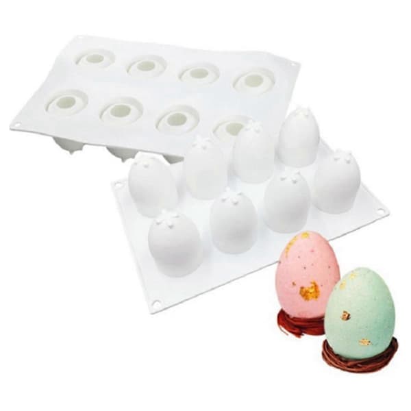 Påskeegg Silikonform Åtte Hull Tredimensjonal Eggform Gipsform DIY Håndlaget Hjemmeinnredning