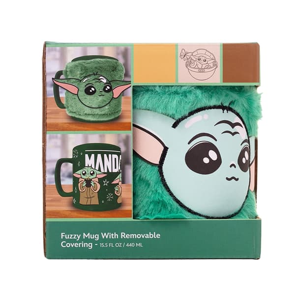 Mandalorian Grogu-mugg 440 ml med teddyöverdrag 456