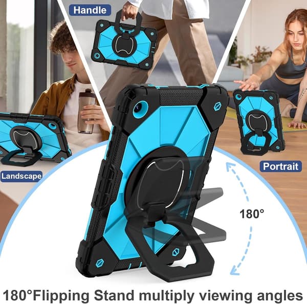 Tablet Case for Galaxy Tab A9 Plus 11 2023 - Blue Protective Cover with Rotating Stand - Drop-Resistant & Durable - Compatible with Samsung