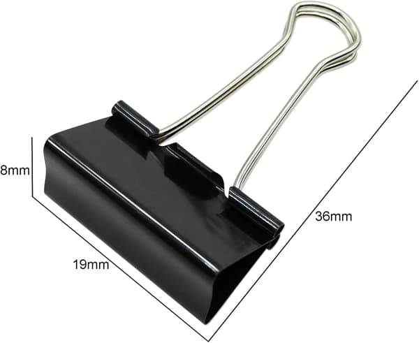 50 x Dobbeltklemmer 19mm Svarte Mapper - Universal - Multifunksjonell
