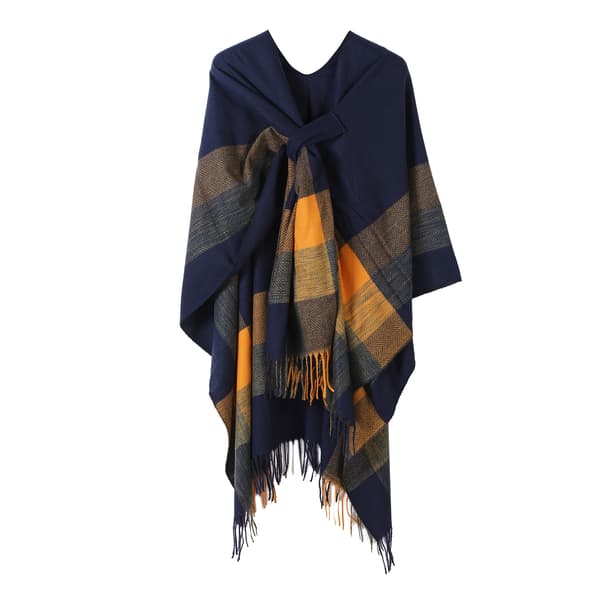 1 Solid Shawl: Plain Woven Imitation Cashmere Cape with Side Slits Outerwear Autumn/Winter Warming Scarf