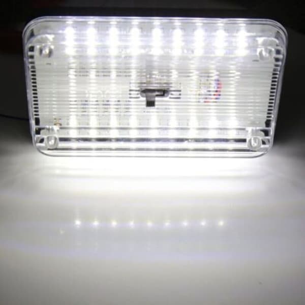 Rektangulær kuppelformet taklampe, 12V DC, 36 hvite SMD-lysdioder, for bilinteriør