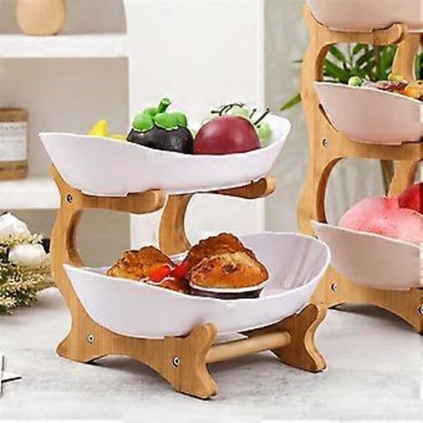 Fruit Bowls Stand Table Plates Porcelain Kitchen Fruit Bowl Divided Candy Cake Plate Dinnerware Dish B