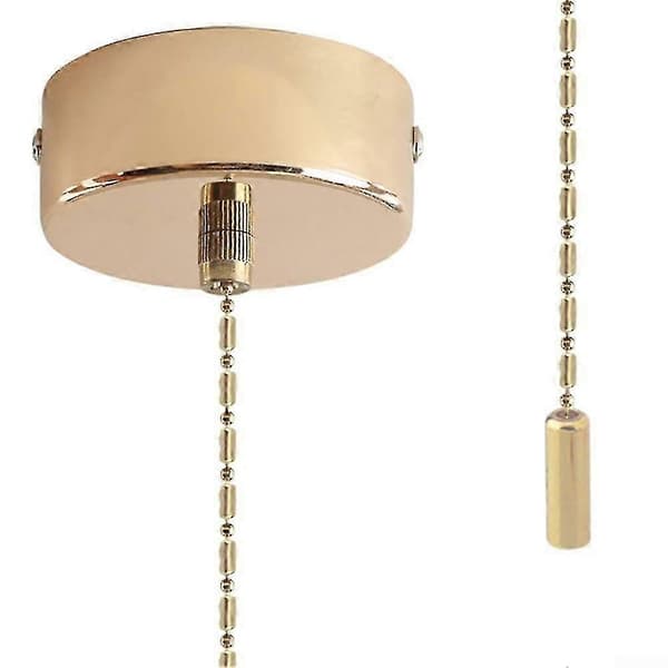Bathroom Light Pull Cord Switch with Mounting Kit - Gold Ceiling Light Pull Cord Switch Accessory