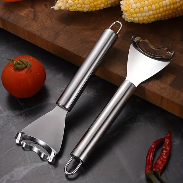 Heavy Duty Corn Stripper & Vegetable Peeler, Serrated Blade Non-Slip Grip for Corn Potatoes Carrots Cucumbers 18.01*6.5cm 18.01*6.5cm