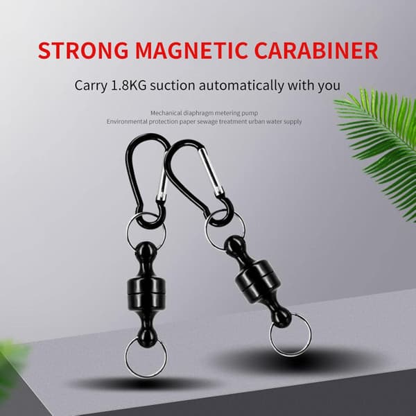 Magnetisk nøglering - Robust magnetisk vandrekarabinhage i rustfrit stål med ergonomisk magnetisk krog til krydstogtskibe, garage, køkken, køleskab