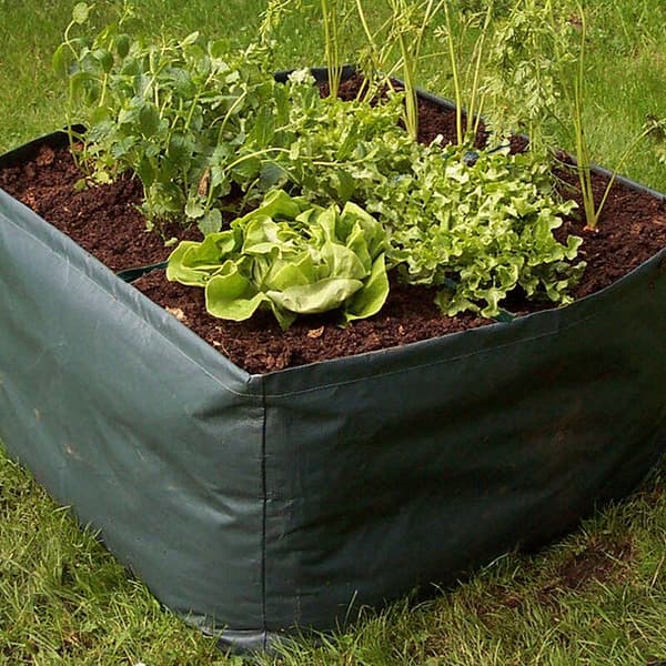 Fabric Raised Garden Bed, 4 Divided Grids, Square, Durable Pot for Vegetables, Flowers, and Plants