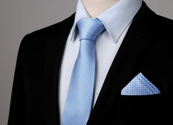 Herreslips Ternede Elegante Bryllupsklassiske Slips og Lommetørklæde Forretning Houndstooth Mønster Lommetørklæde Slips Sæt