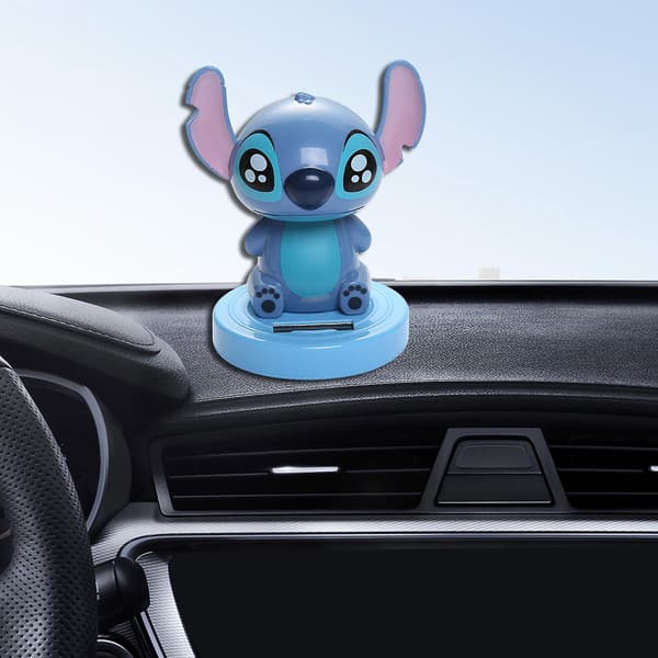Bobble Head Bilpynt Bildekoration Stitch Figur DB Blå 10cmx10cmx12cm Blue 10cmx10cmx12cm