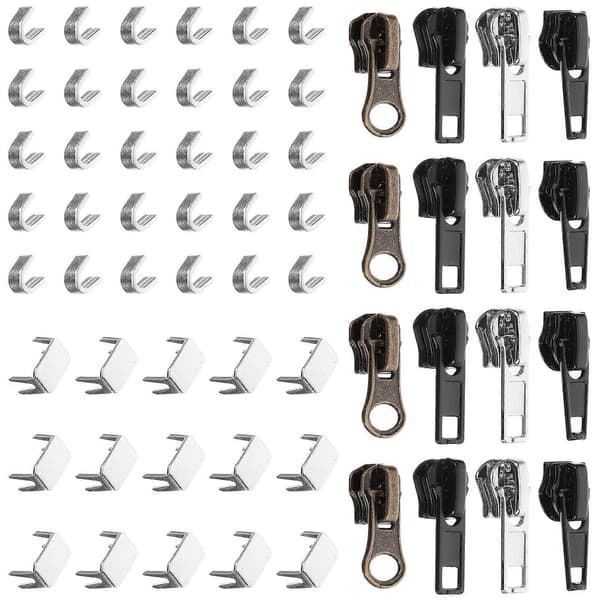 1 Set Zipper Pull Replacements Zipper Repair Kit Metal Clothes Bag Zipper Pull Heads Set