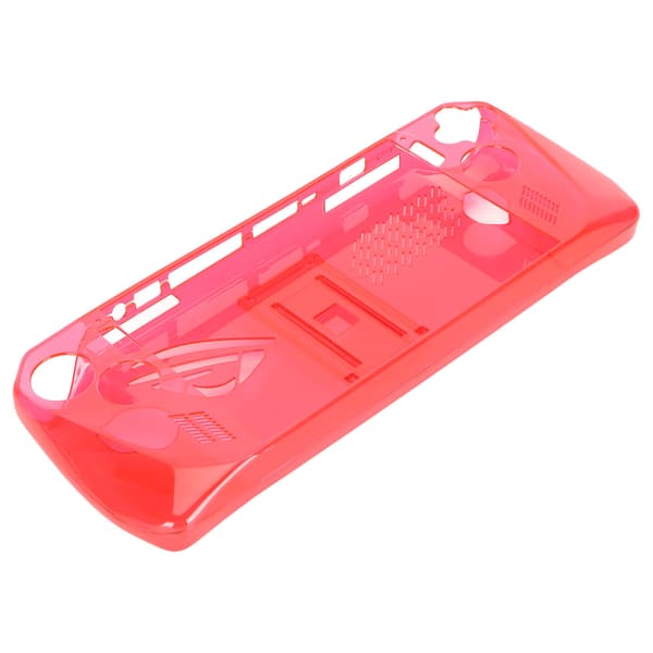 Game Console Clear Case Shockproof Anti-slip TPU Protective Cover with Stand for ASUS ROG Ally Handheld 2023 Transparent Red