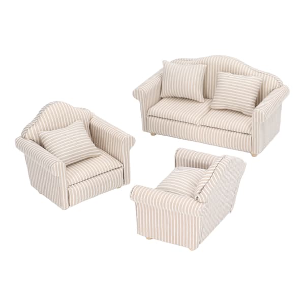 1:12 skala dukkehus sofa håndlaget høy simulering miniatyr sofa for dukkehus tilbehør