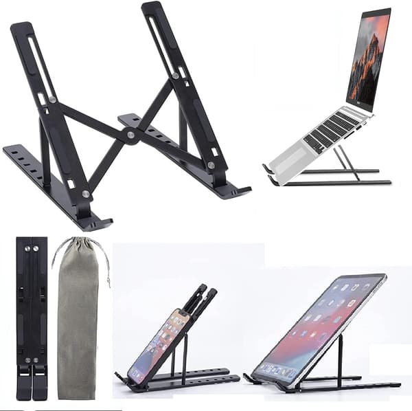 Laptopstativ kompatibelt med 10-15,6 tommer (sort) sort svart