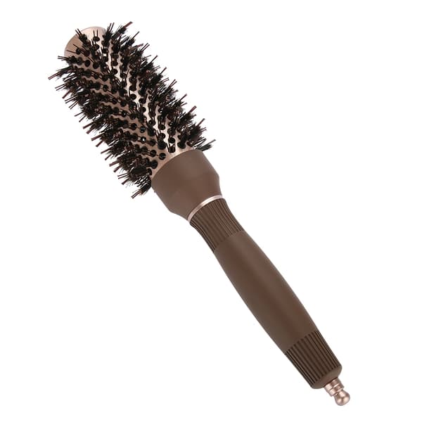 Højkvalitets Anion Antistatisk Rund Hårbørste Salon Styling Børste Kaffe (32mm)