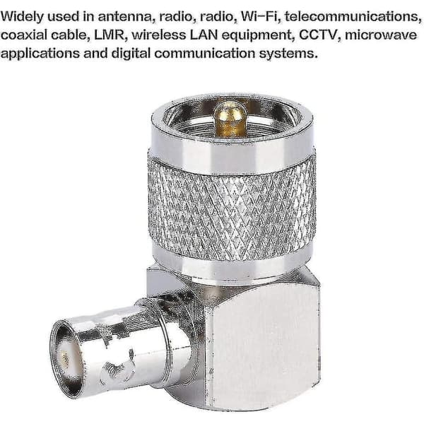 Radioadapter, Uhf Pl-259 Han til Bnc Hun Koaksial Rf Koaksialadapter, Egnet til Antenne, Radio, Koaksialkabel (1 stk) Ft