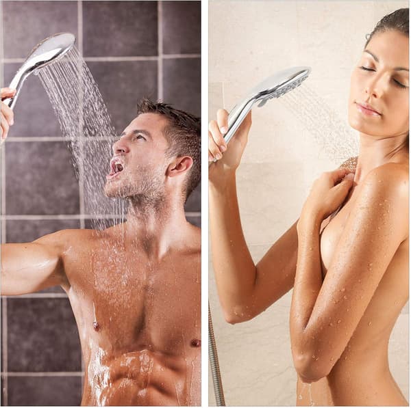 Duschhuvudbyte - Handhållet duschhuvud för badrum - Elegant uppgraderad justerbar - 5 duschupplevelser - Passar din duschslang