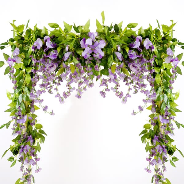 Lilla Blå-5 Dele Kunstig Wisteria Blomsterguirlande, 5 Dele