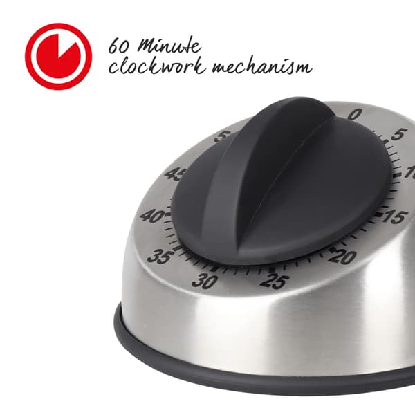 Mekanisk kjøkkentimer, adsorberbar magnetisk timer, vanntett rustfri gjenbrukbar timer, 60 minutters nedtelling, egnet for kokte egg, kokk