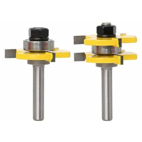 Notfræsersæt 3 riller 12 mm skaft T-form