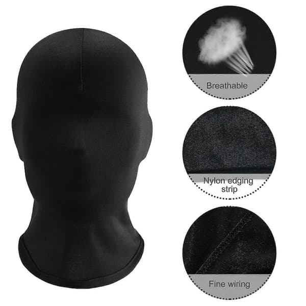 Sort Morph Maske 2-pak Fuld Dækning Halloween Spandex Hætte Hovedmaske