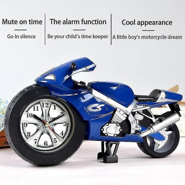 Creative Cartoon Alarm Clock Desk Decoration Motorcycle Clock for Home Office