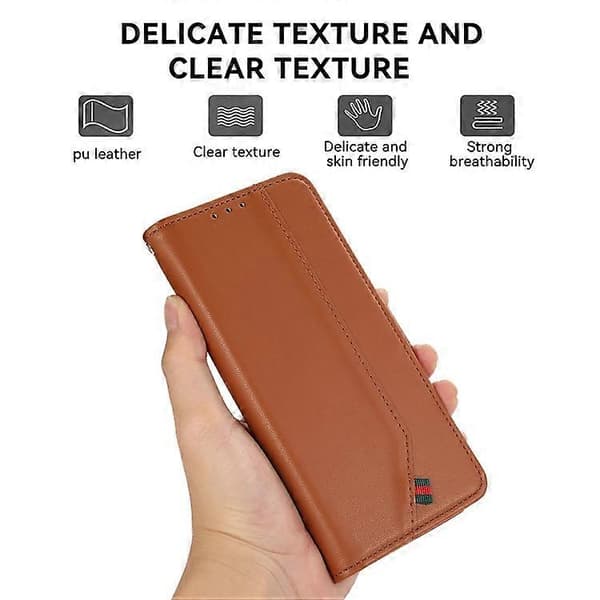 Compatible with Samsung Galaxy A56 5G Case RFID Flip Leather Phone Cover [DB] Brown Brown