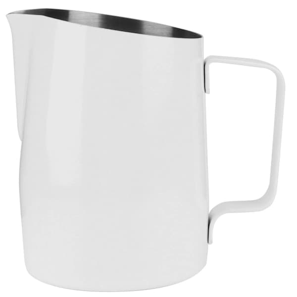 600 ml kaffekrus i rustfrit stål, mælkeskummerkande til hjemmekaffe, hvid[CO]